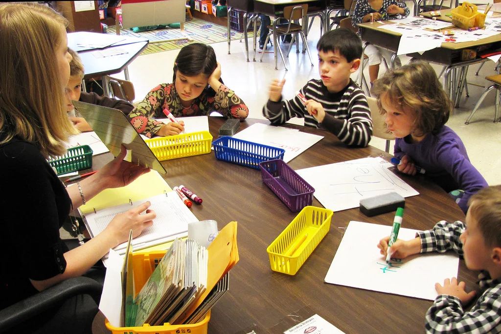 A small group studying together