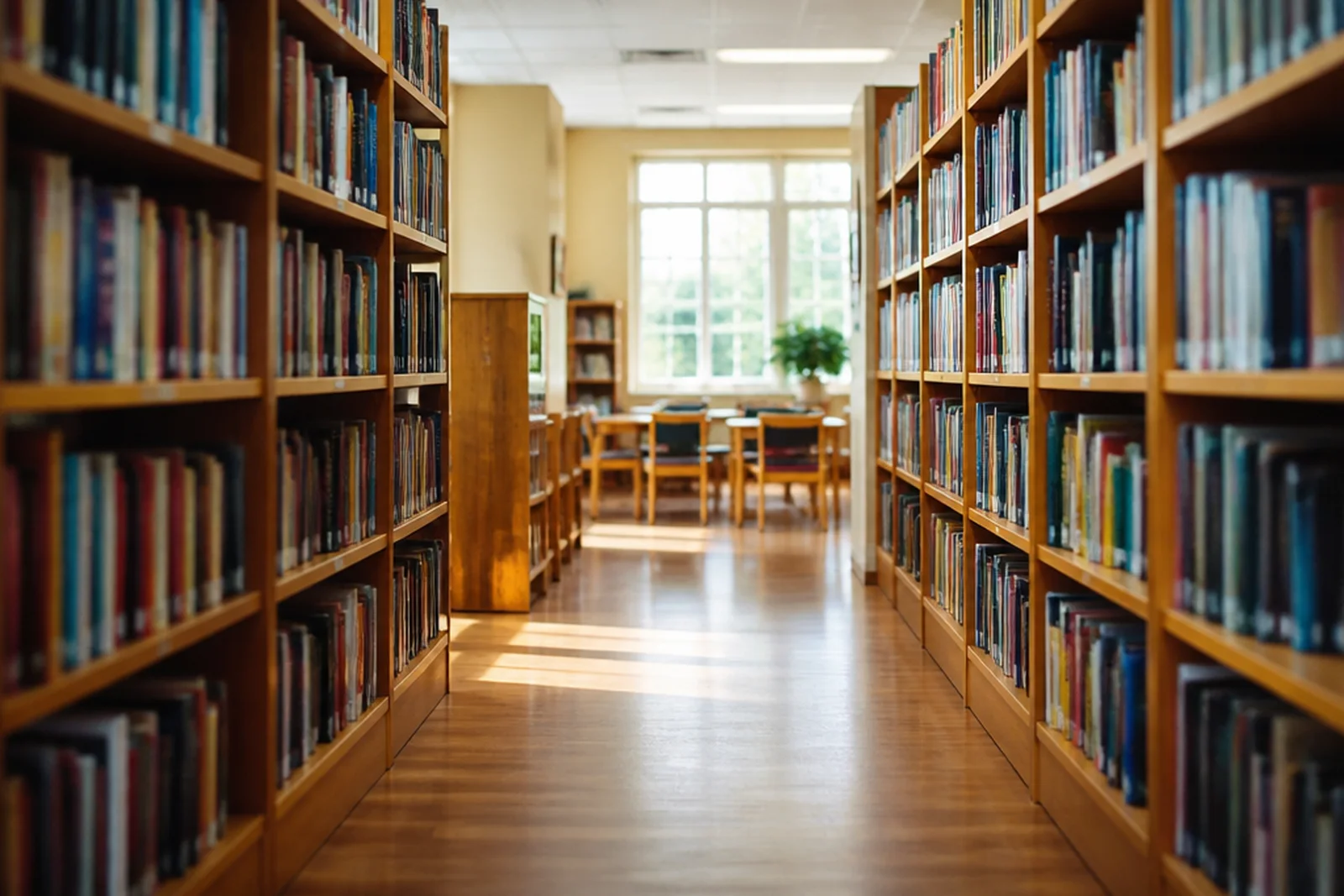 Students studying together in a school library