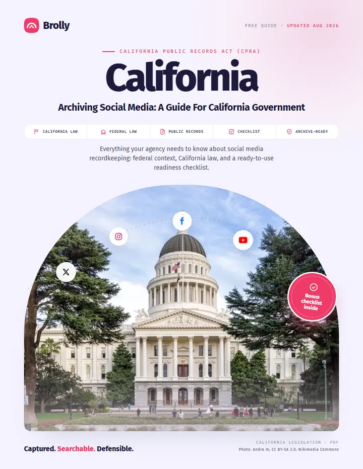 California — Archiving Social Media: A Guide For Government
