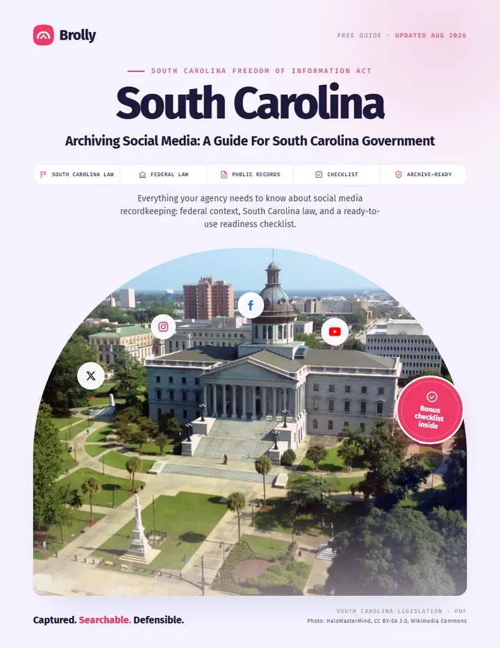 South Carolina — Archiving Social Media: A Guide For Government