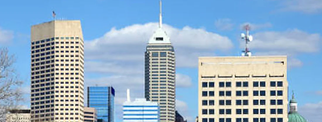 The Indianapolis skyline above the Central Canal