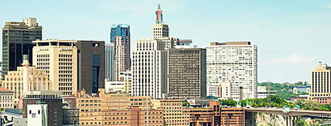 The Saint Paul skyline across the Mississippi River