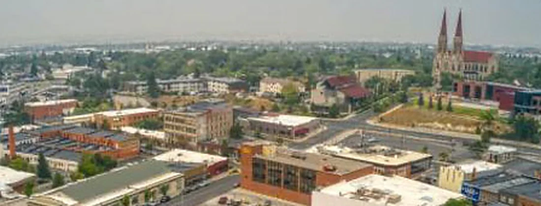 Downtown Helena with the spires of the Cathedral of Saint Helena