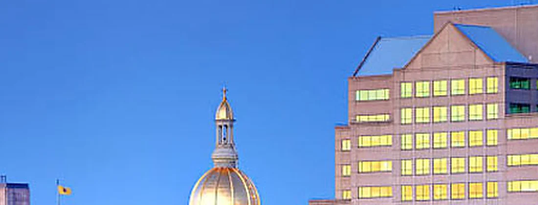 The gold dome of the New Jersey State House in Trenton